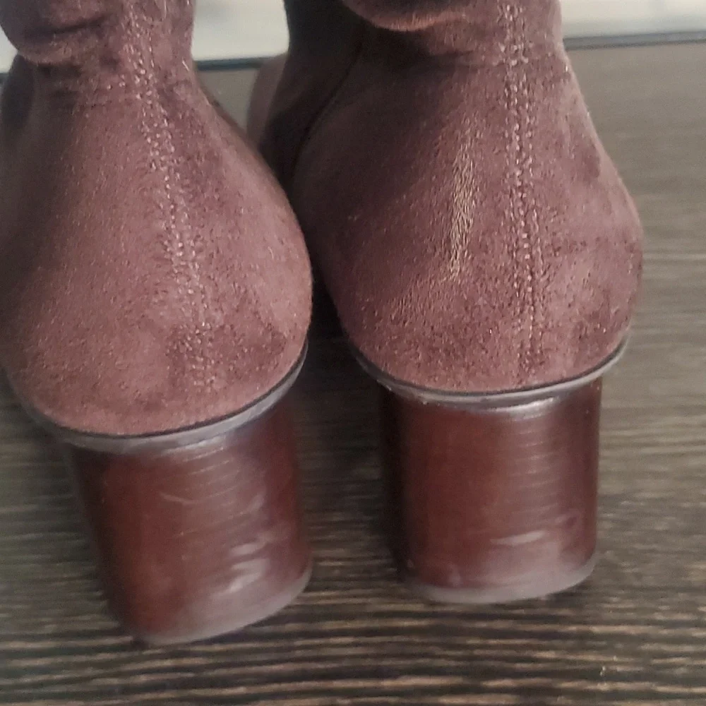 Franco Sarto Tall Suede Boots in Dark Brown